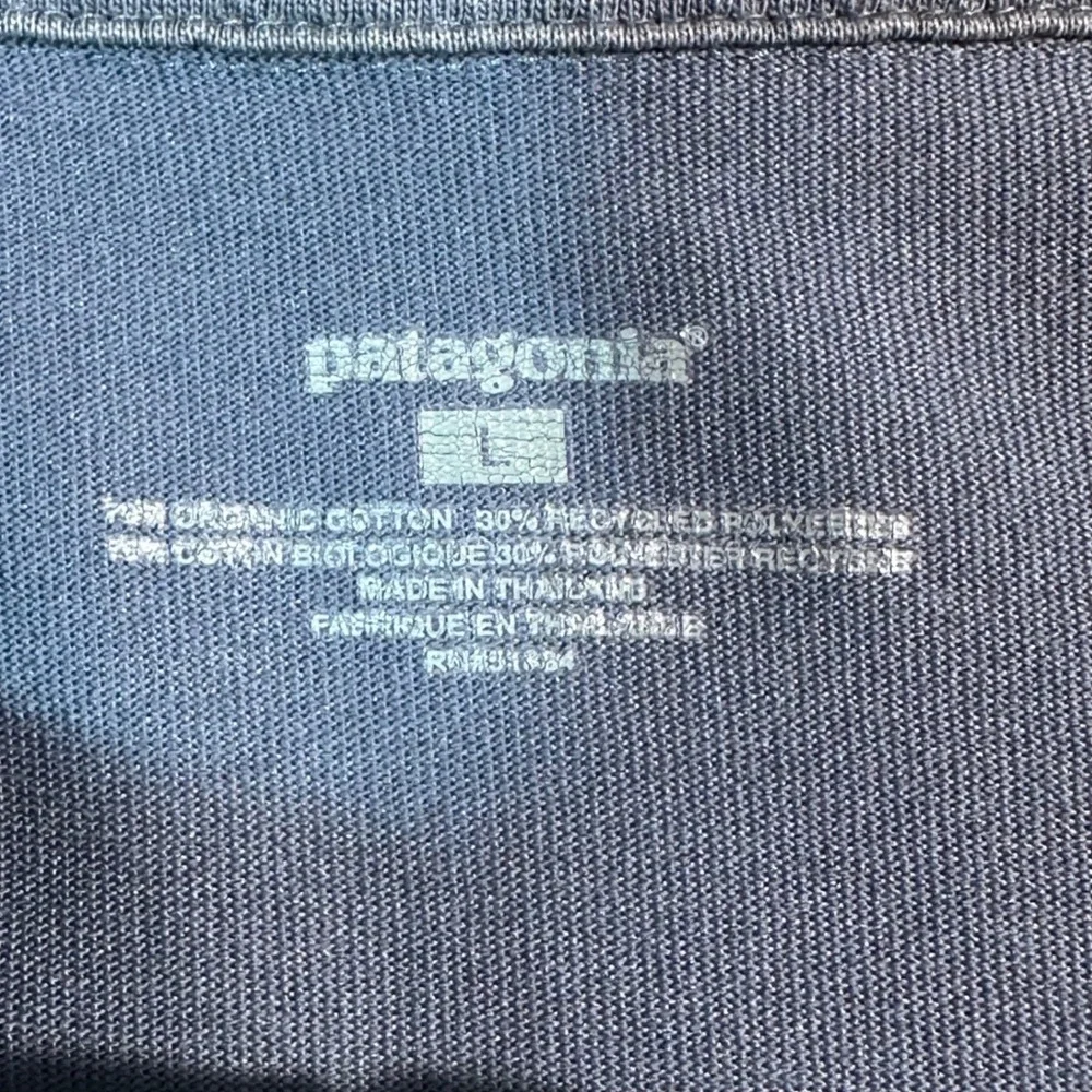 Patagonia Quarter Zip Polo Mens‎ Large Blue Gray Organic Cotton Blend
